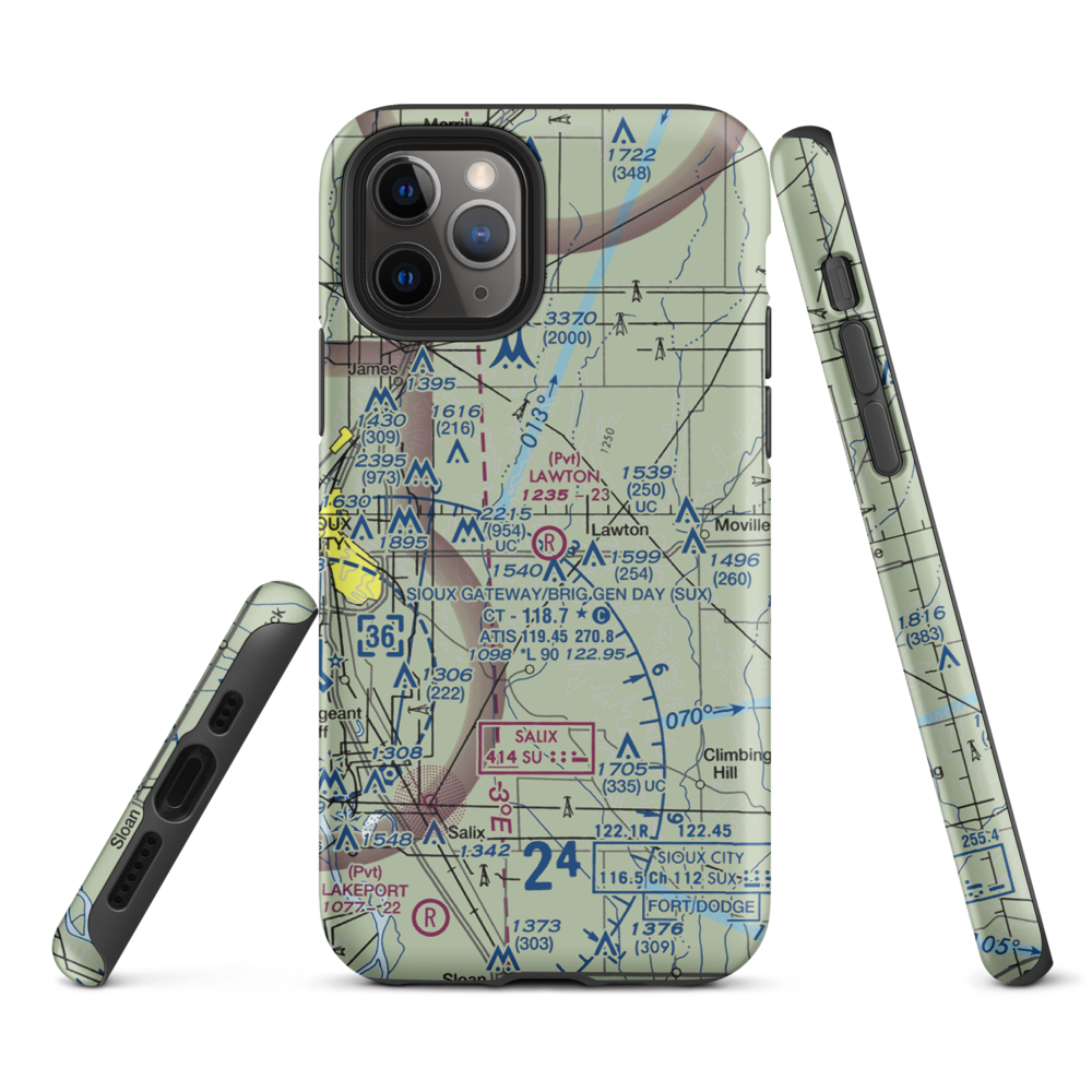 Lawton Airport (IA84) VFR Sectional  Tough iPhone Case iPhone 11 Pro model shown