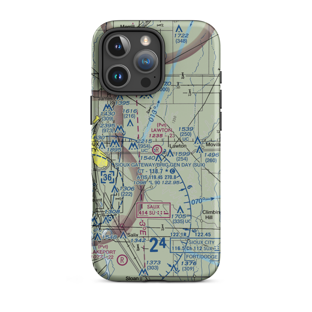 Lawton Airport (IA84) VFR Sectional  Tough iPhone Case iPhone 16 Pro Max model shown