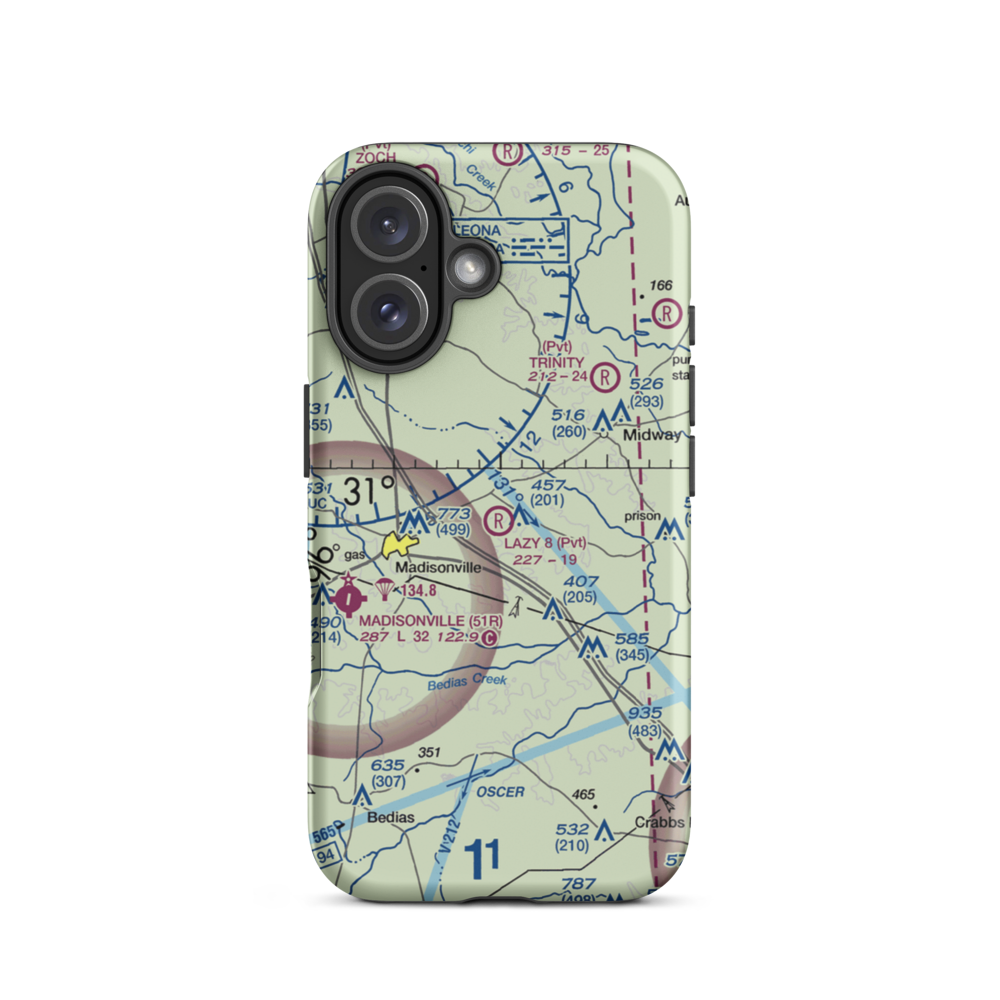 Lazy 8 Flying Ranch Airport (TT20) VFR Sectional  Tough iPhone Case iPhone 16 model shown