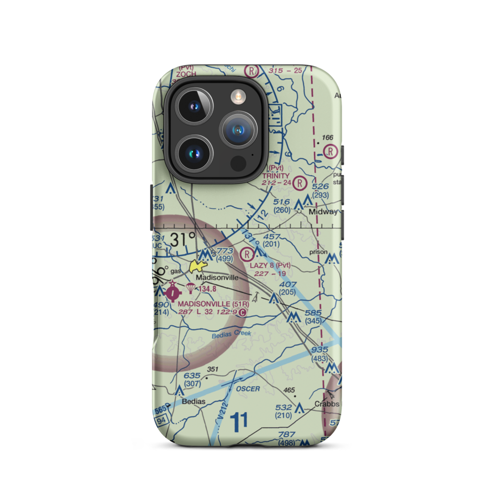 Lazy 8 Flying Ranch Airport (TT20) VFR Sectional  Tough iPhone Case iPhone 16 Pro model shown