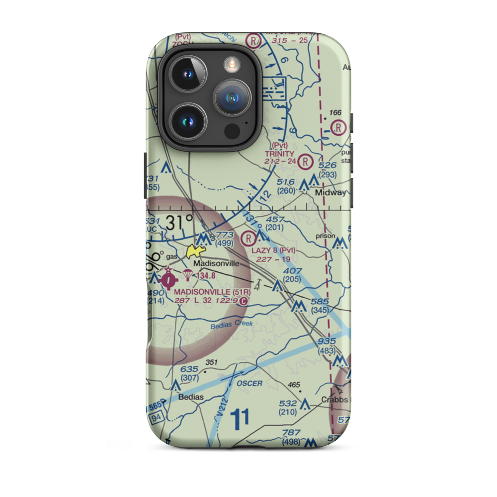 Lazy 8 Flying Ranch Airport (TT20) VFR Sectional  Tough iPhone Case iPhone 16 Pro Max model shown
