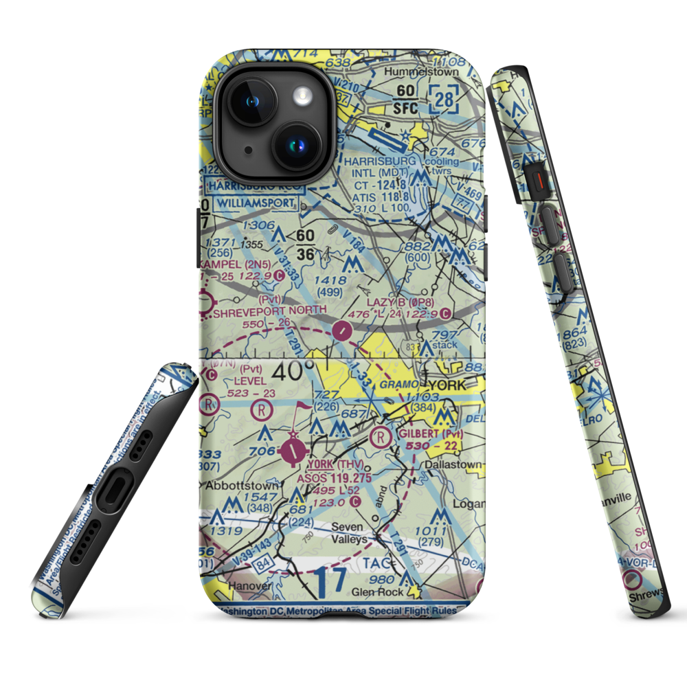 Lazy B Ranch Airport (PS08) VFR Sectional  Tough iPhone Case iPhone 15 Plus model shown