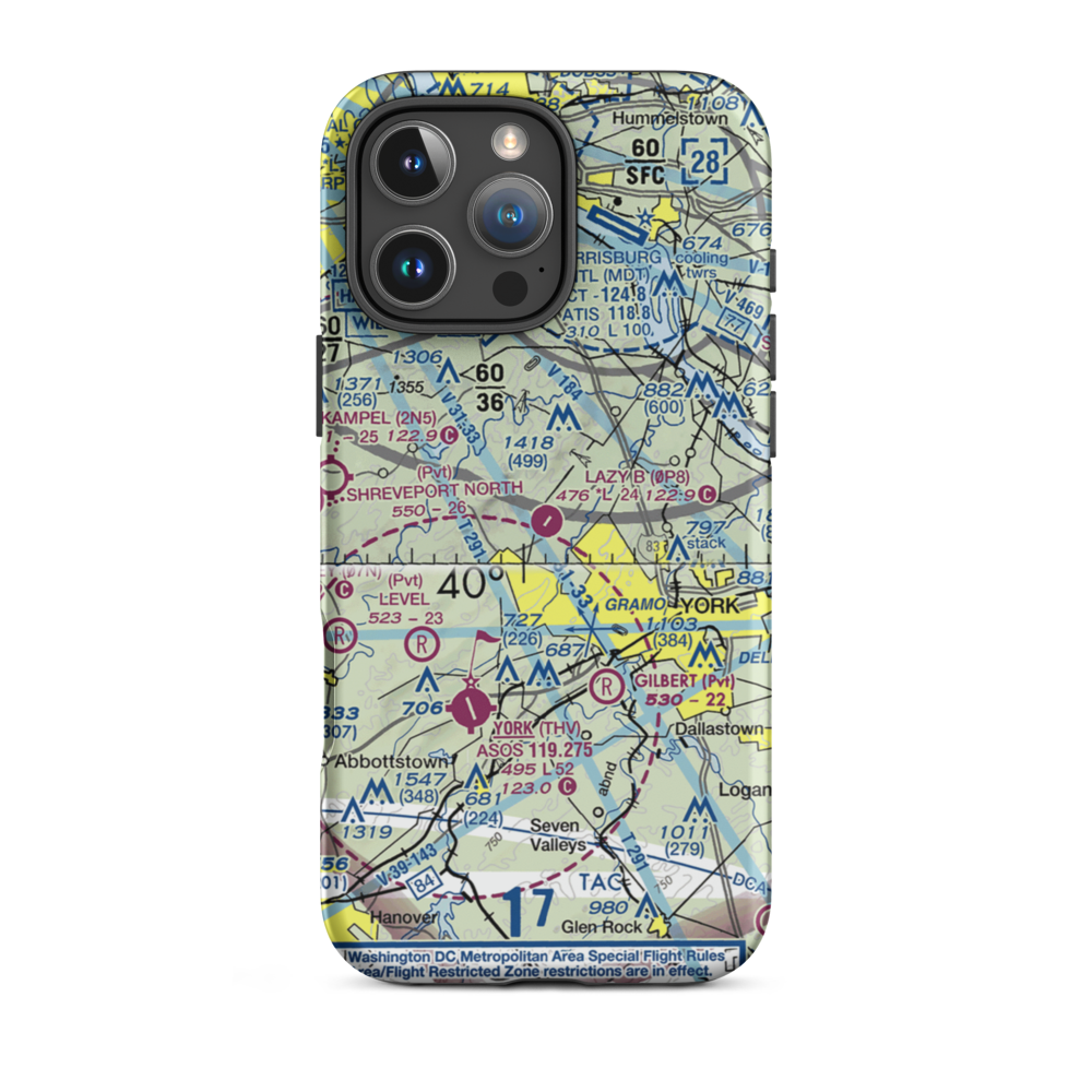 Lazy B Ranch Airport (PS08) VFR Sectional  Tough iPhone Case iPhone 16 Pro Max model shown