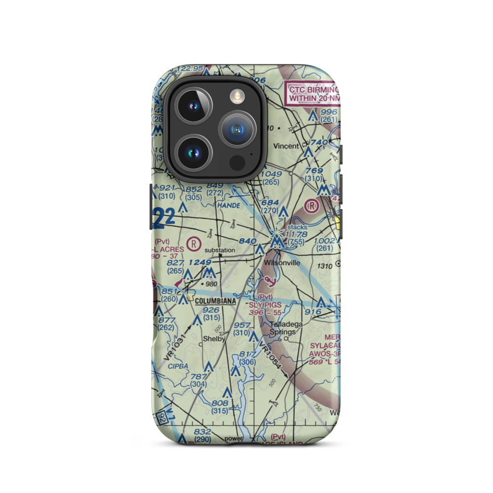 Lazy Eight Airpark Llc Airport (AL17) VFR Sectional  Tough iPhone Case iPhone 16 Pro model shown