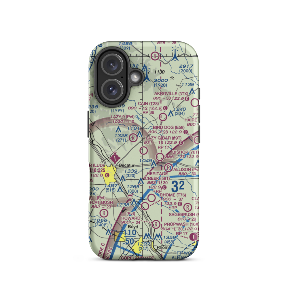 Lazy G Bar Ranch Airport (09T) VFR Sectional  Tough iPhone Case iPhone 16 model shown