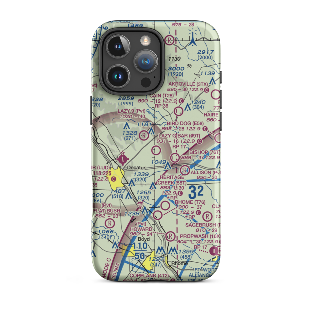 Lazy G Bar Ranch Airport (09T) VFR Sectional  Tough iPhone Case iPhone 16 Pro Max model shown