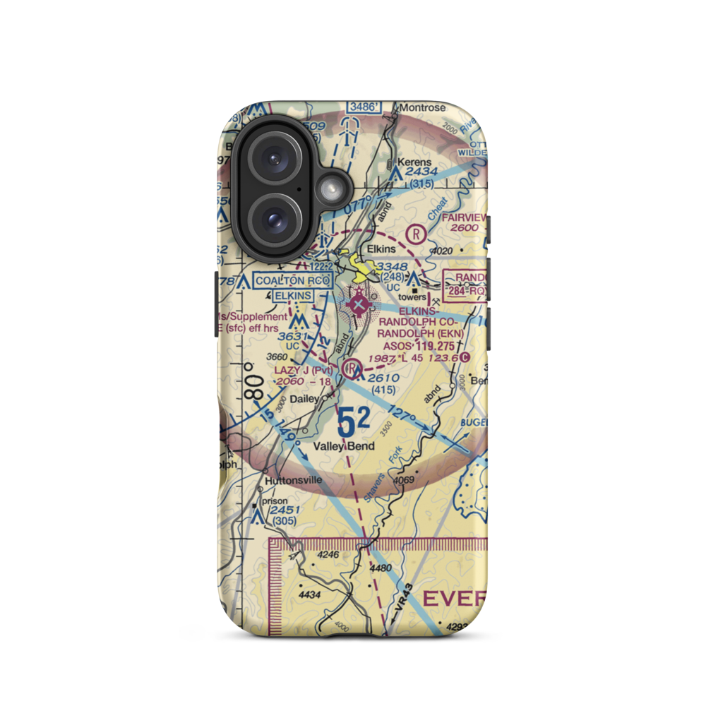 Lazy J. Aerodrome (00WV) VFR Sectional  Tough iPhone Case iPhone 16 model shown