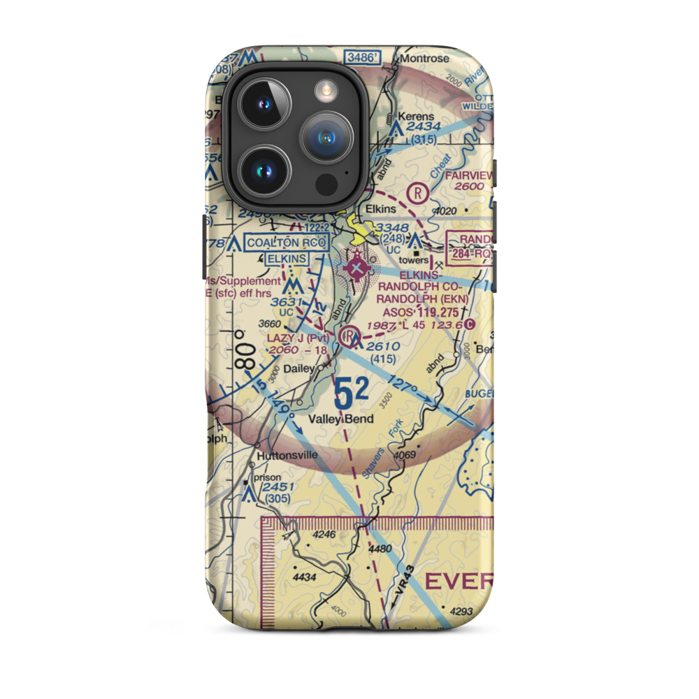Lazy J. Aerodrome (00WV) VFR Sectional  Tough iPhone Case iPhone 16 Pro Max model shown