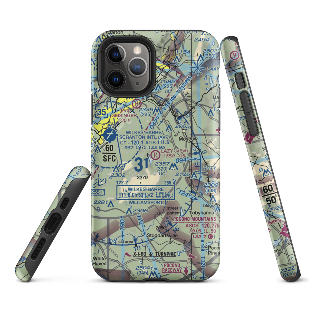Lazy J. Ranch Airport (PS82) VFR Sectional  Tough iPhone Case iPhone 11 Pro model shown