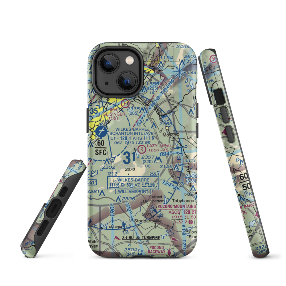 Lazy J. Ranch Airport (PS82) VFR Sectional  Tough iPhone Case iPhone 14 model shown