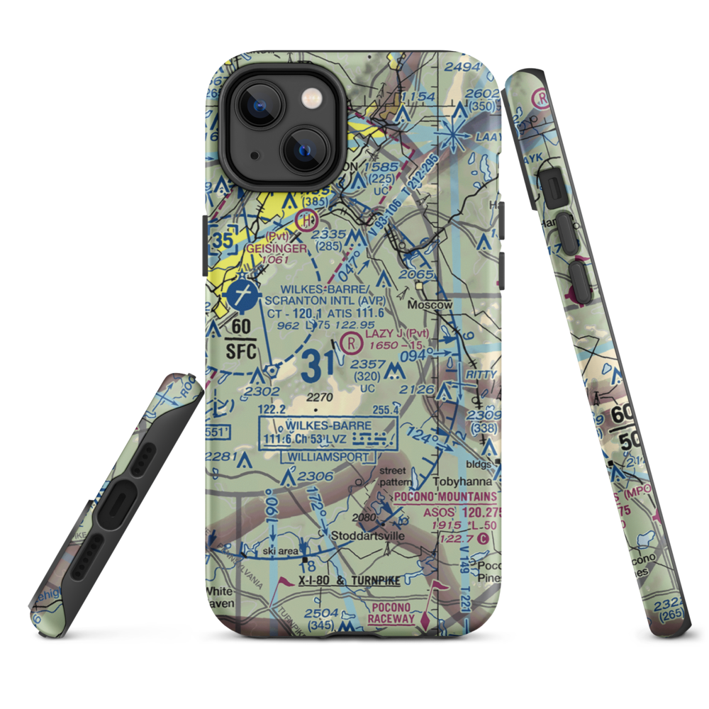 Lazy J. Ranch Airport (PS82) VFR Sectional  Tough iPhone Case iPhone 14 Plus model shown