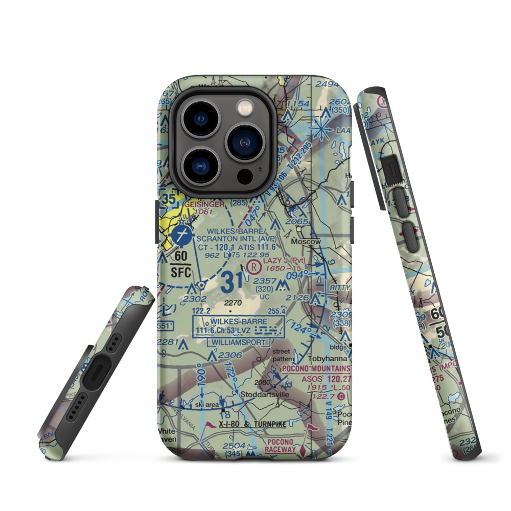 Lazy J. Ranch Airport (PS82) VFR Sectional  Tough iPhone Case iPhone 14 Pro model shown