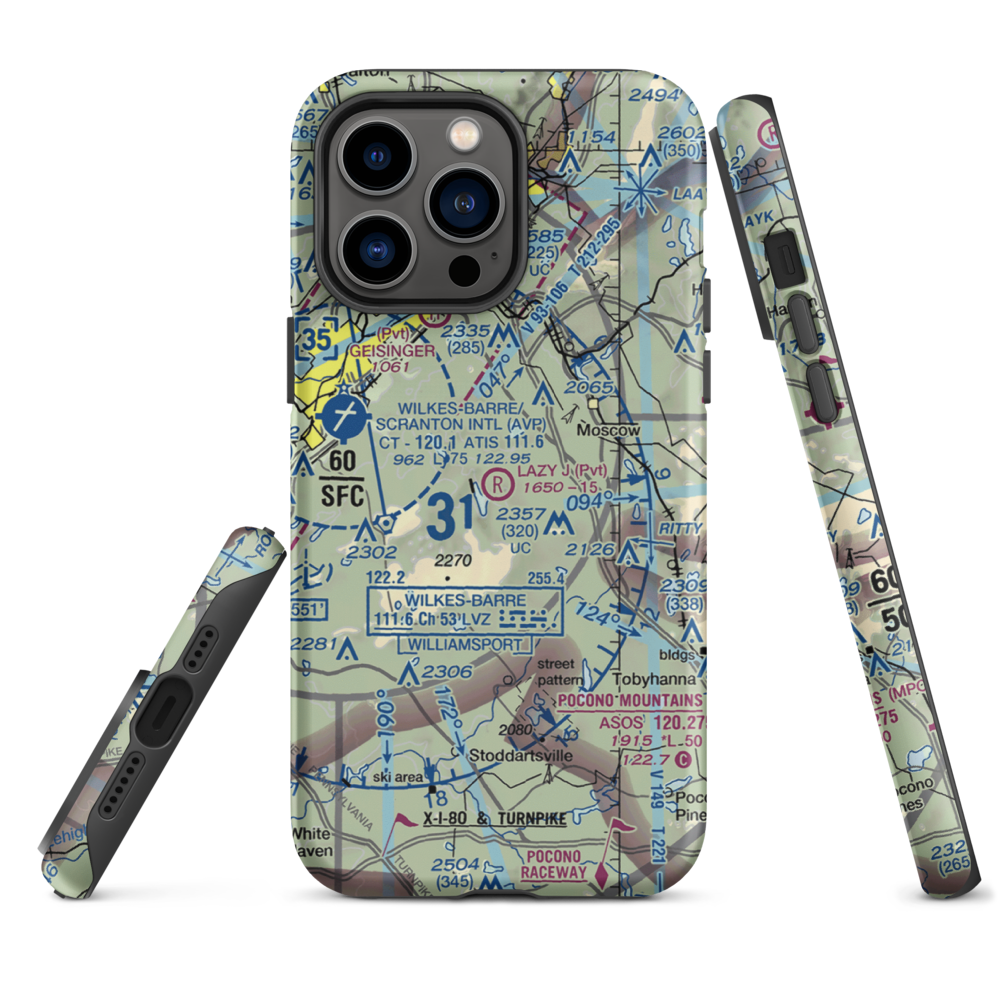 Lazy J. Ranch Airport (PS82) VFR Sectional  Tough iPhone Case iPhone 14 Pro Max model shown