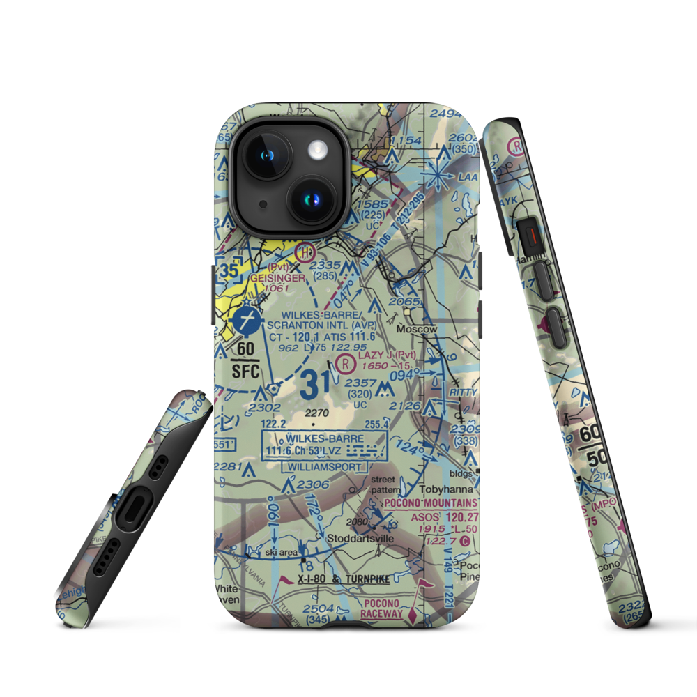 Lazy J. Ranch Airport (PS82) VFR Sectional  Tough iPhone Case iPhone 15 model shown