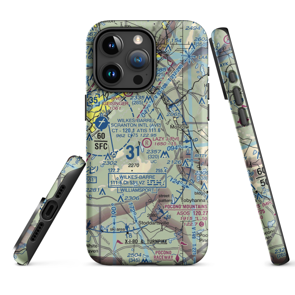 Lazy J. Ranch Airport (PS82) VFR Sectional  Tough iPhone Case iPhone 15 Pro Max model shown