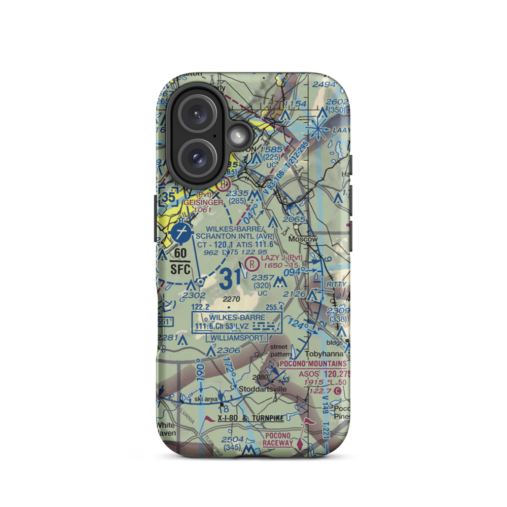 Lazy J. Ranch Airport (PS82) VFR Sectional  Tough iPhone Case iPhone 16 model shown