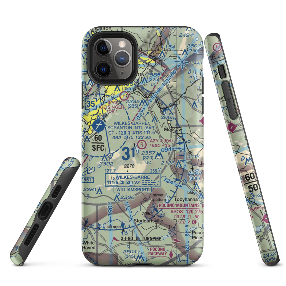Lazy J. Ranch Airport (PS82) VFR Sectional  Tough iPhone Case iPhone 11 Pro Max model shown