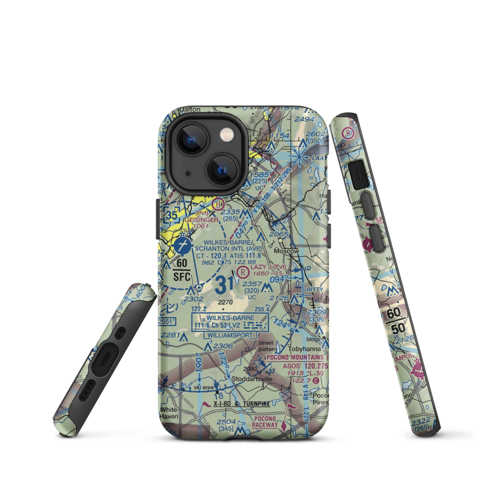 Lazy J. Ranch Airport (PS82) VFR Sectional  Tough iPhone Case iPhone 13 mini model shown