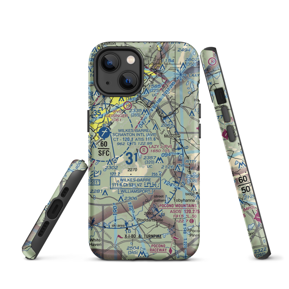 Lazy J. Ranch Airport (PS82) VFR Sectional  Tough iPhone Case iPhone 13 model shown