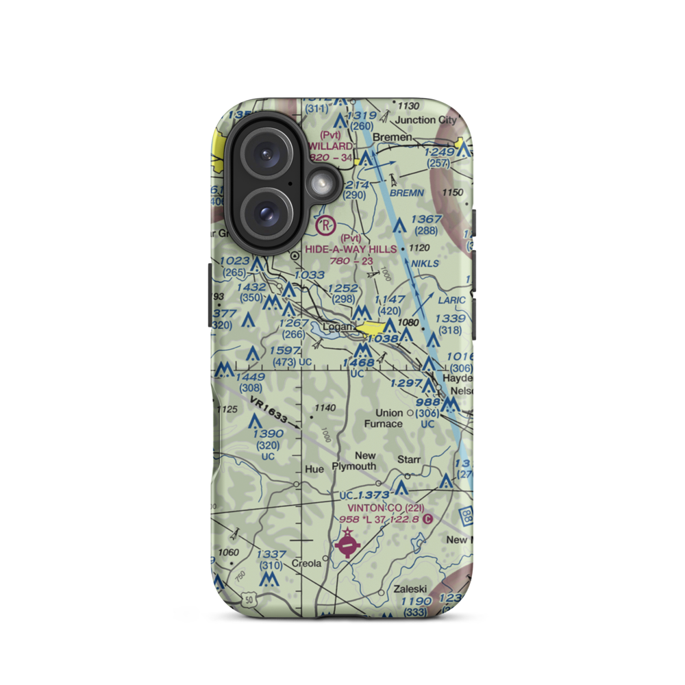 Lazy-W Airport (OI01) VFR Sectional  Tough iPhone Case iPhone 16 model shown