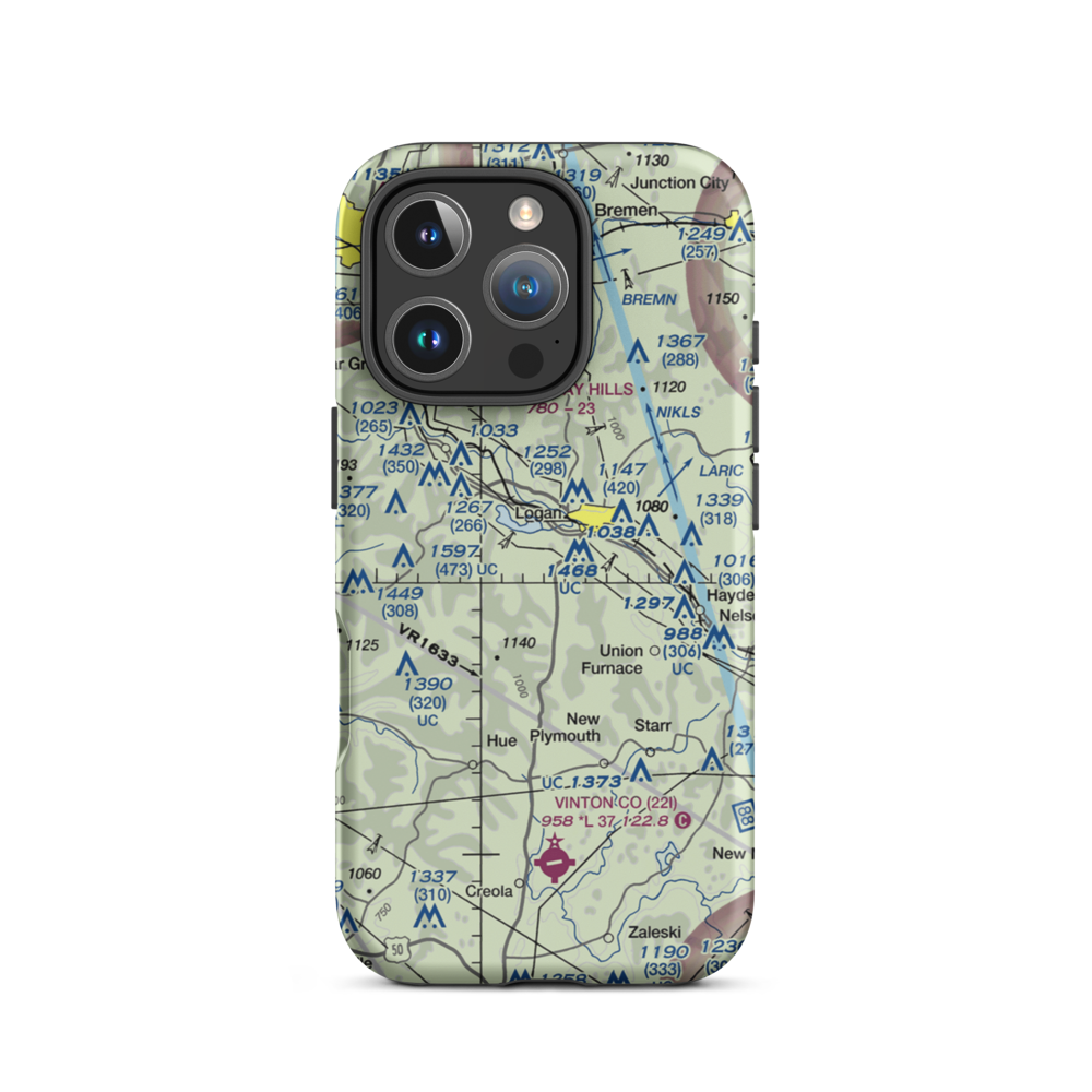 Lazy-W Airport (OI01) VFR Sectional  Tough iPhone Case iPhone 16 Pro model shown