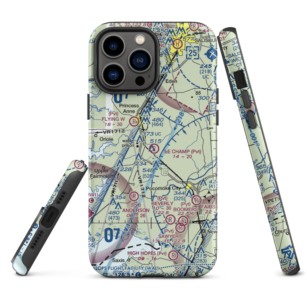 Le Champ Airport (48MD) VFR Sectional  Tough iPhone Case iPhone 13 Pro Max model shown