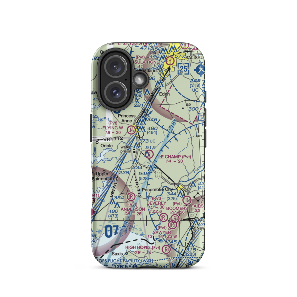 Le Champ Airport (48MD) VFR Sectional  Tough iPhone Case iPhone 16 model shown