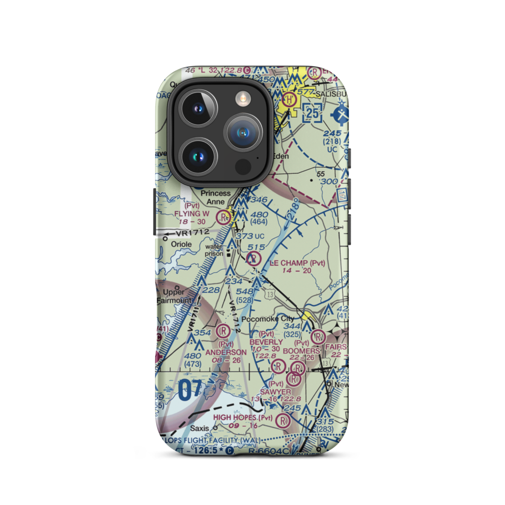 Le Champ Airport (48MD) VFR Sectional  Tough iPhone Case iPhone 16 Pro model shown