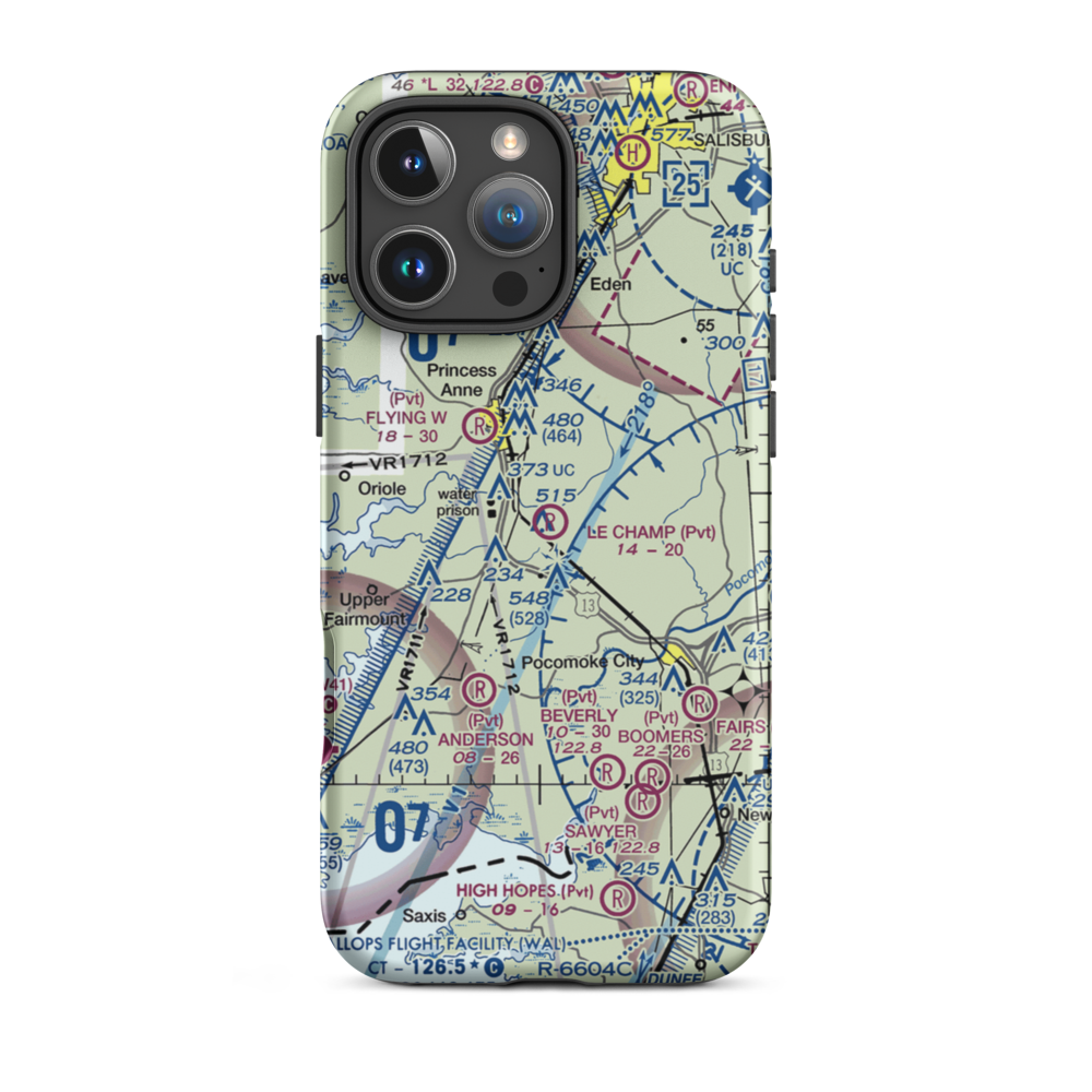 Le Champ Airport (48MD) VFR Sectional  Tough iPhone Case iPhone 16 Pro Max model shown