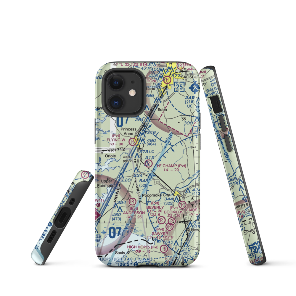 Le Champ Airport (48MD) VFR Sectional  Tough iPhone Case iPhone 12 mini model shown