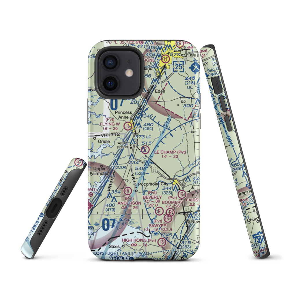 Le Champ Airport (48MD) VFR Sectional  Tough iPhone Case iPhone 12 model shown