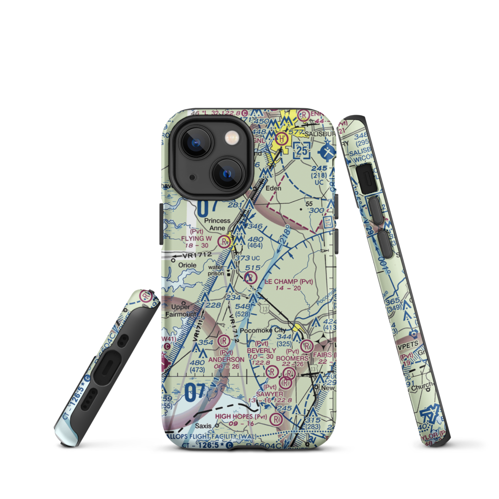 Le Champ Airport (48MD) VFR Sectional  Tough iPhone Case iPhone 13 mini model shown