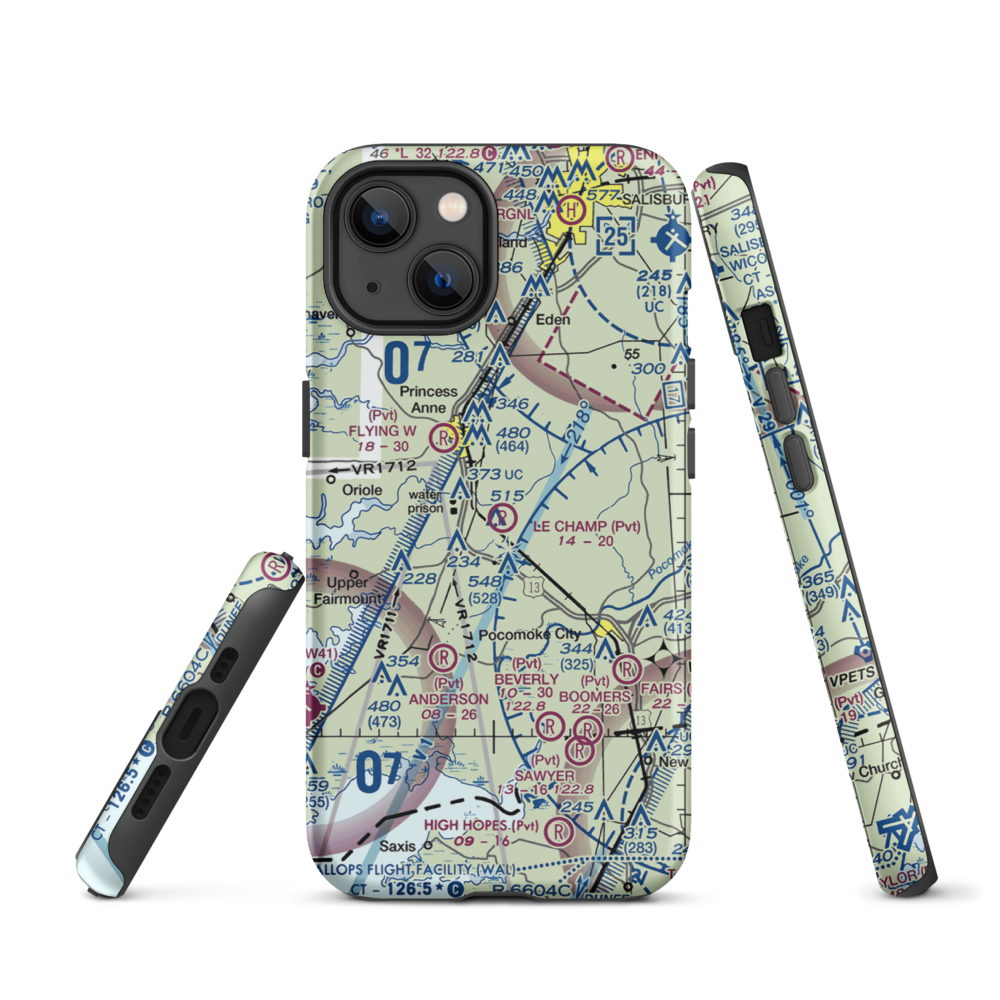 Le Champ Airport (48MD) VFR Sectional  Tough iPhone Case iPhone 13 model shown
