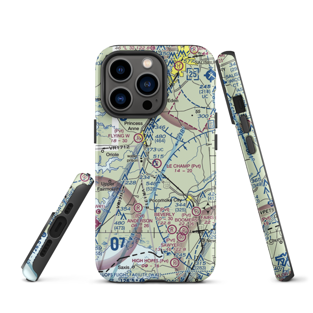 Le Champ Airport (48MD) VFR Sectional  Tough iPhone Case iPhone 13 Pro model shown