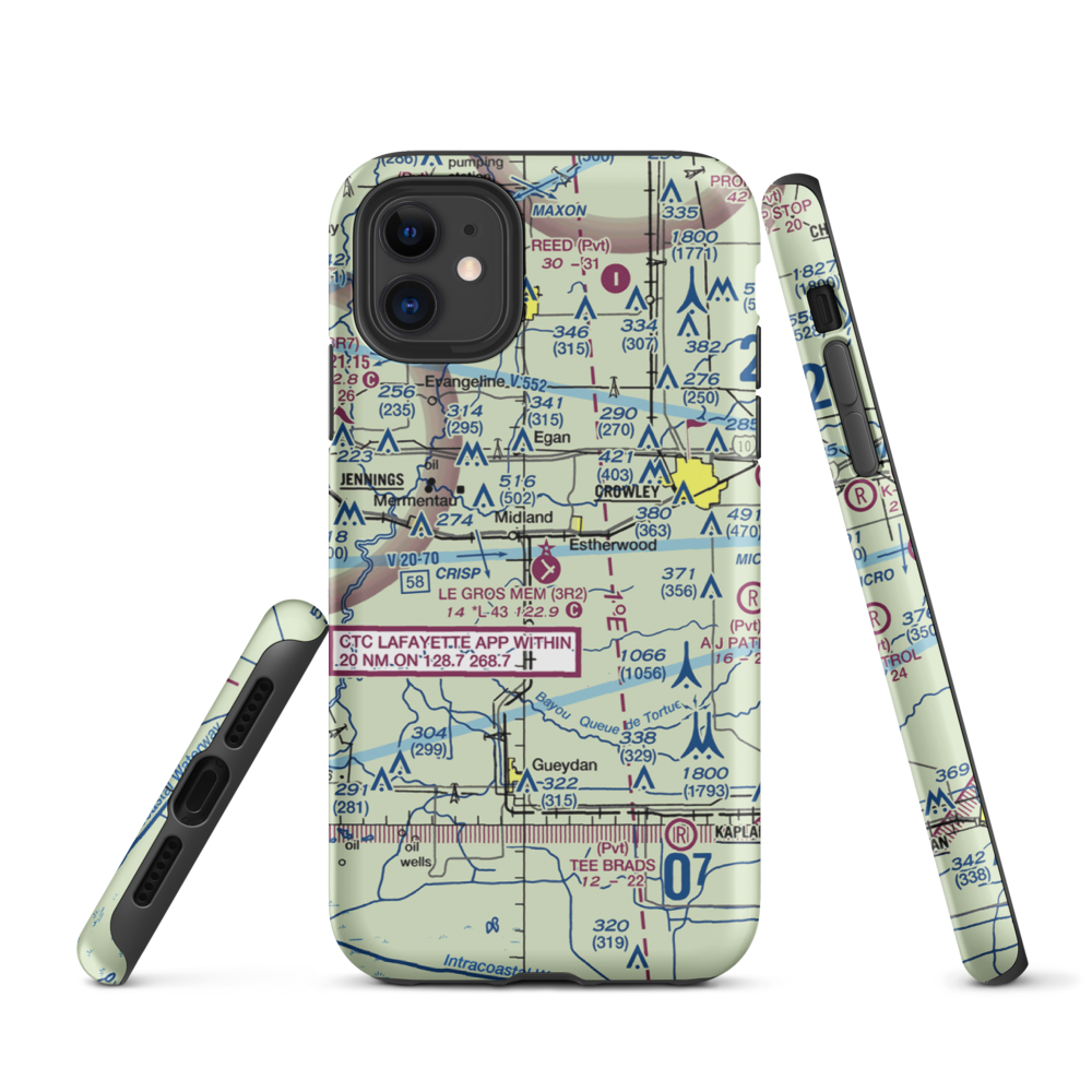 Le Gros Memorial Airport (3R2) VFR Sectional  Tough iPhone Case iPhone 11 model shown