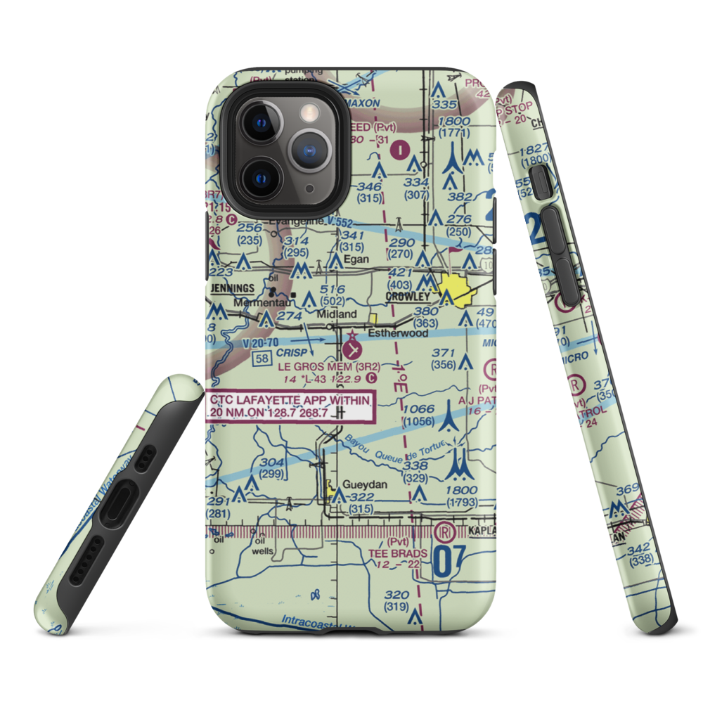 Le Gros Memorial Airport (3R2) VFR Sectional  Tough iPhone Case iPhone 11 Pro model shown