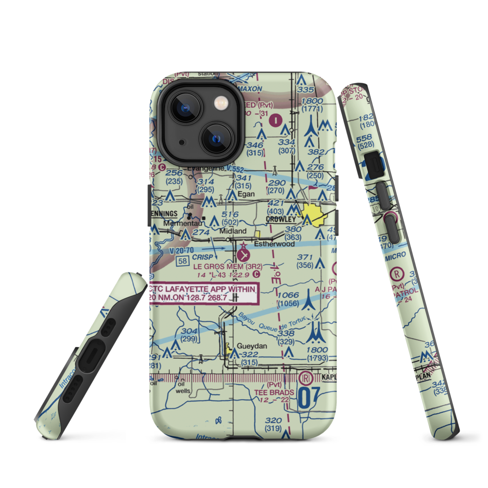 Le Gros Memorial Airport (3R2) VFR Sectional  Tough iPhone Case iPhone 14 model shown