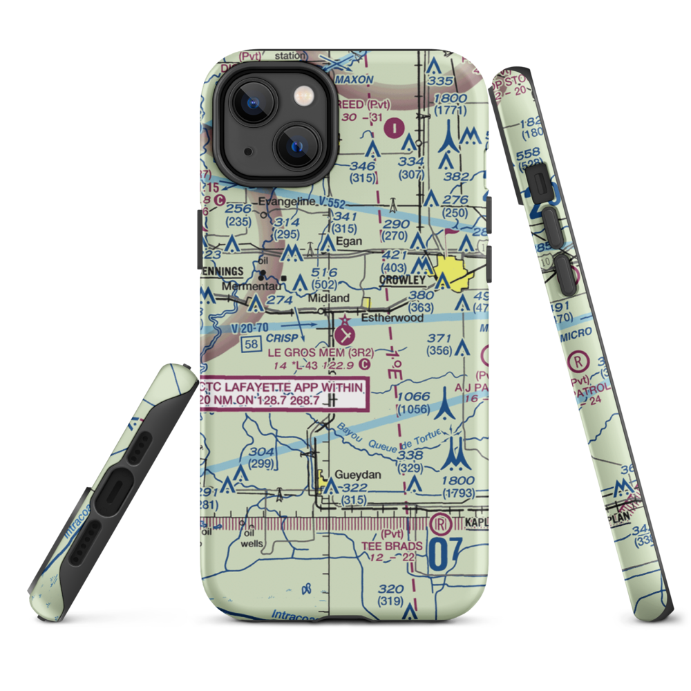 Le Gros Memorial Airport (3R2) VFR Sectional  Tough iPhone Case iPhone 14 Plus model shown