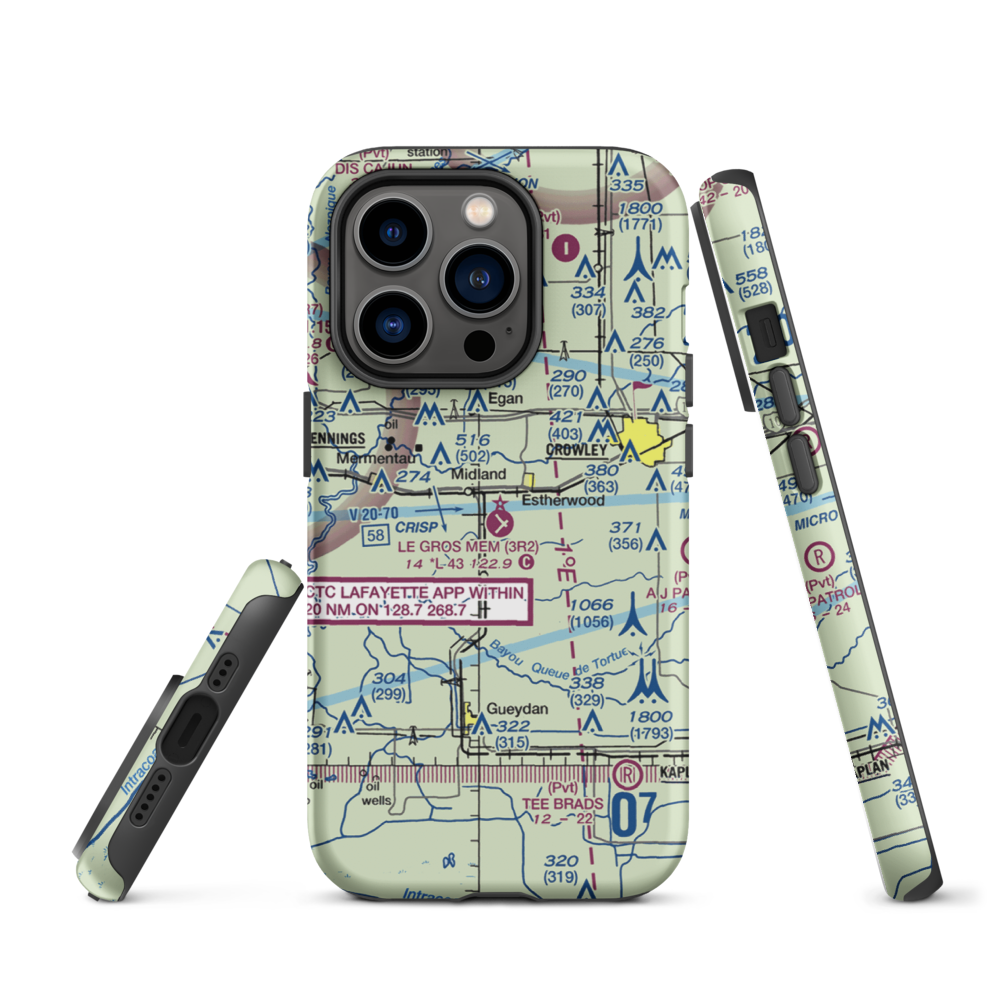 Le Gros Memorial Airport (3R2) VFR Sectional  Tough iPhone Case iPhone 14 Pro model shown