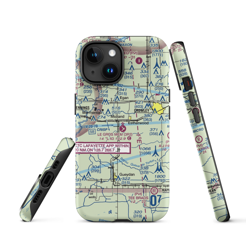 Le Gros Memorial Airport (3R2) VFR Sectional  Tough iPhone Case iPhone 15 model shown