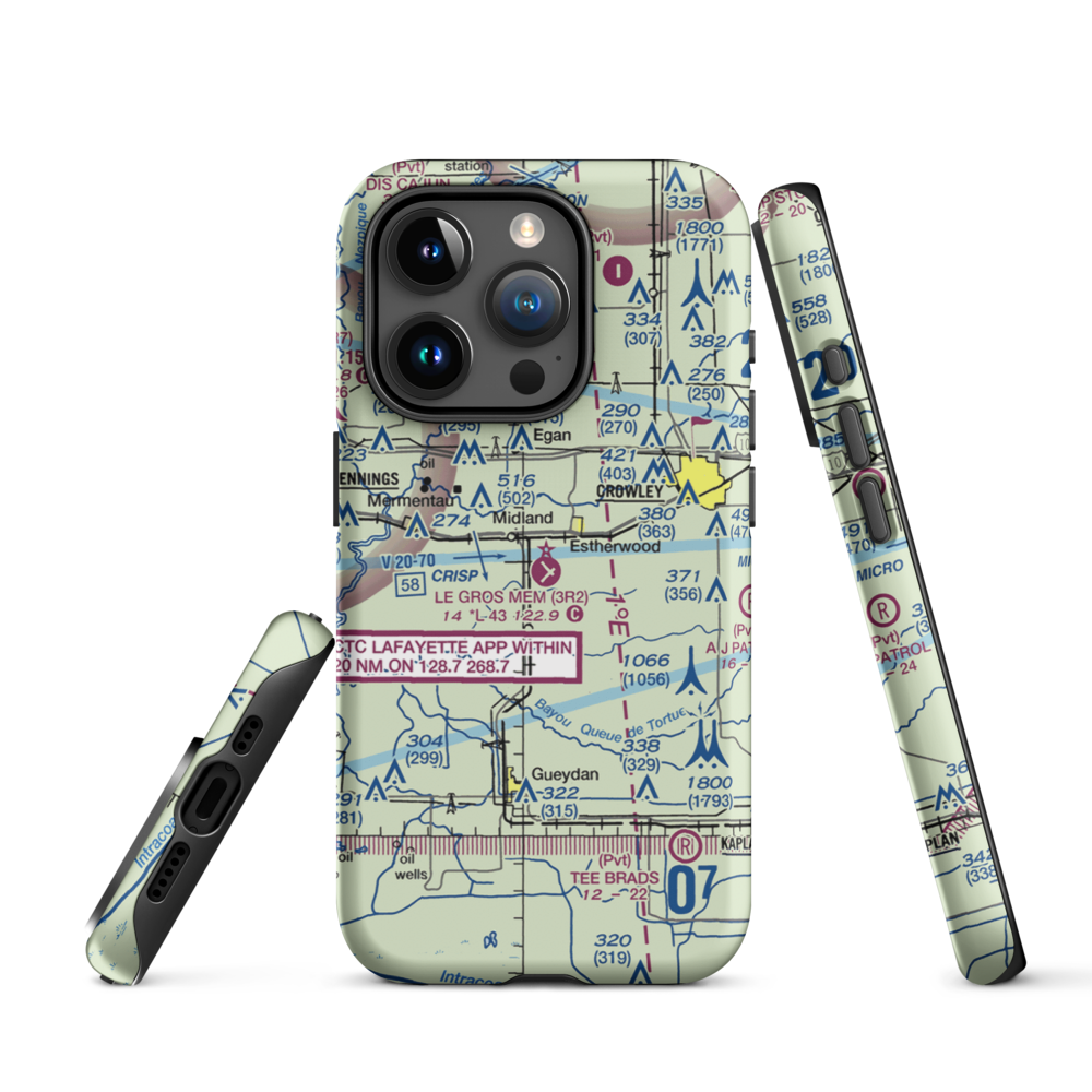 Le Gros Memorial Airport (3R2) VFR Sectional  Tough iPhone Case iPhone 15 Pro model shown