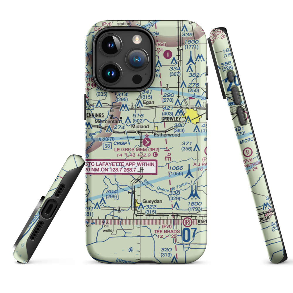 Le Gros Memorial Airport (3R2) VFR Sectional  Tough iPhone Case iPhone 15 Pro Max model shown