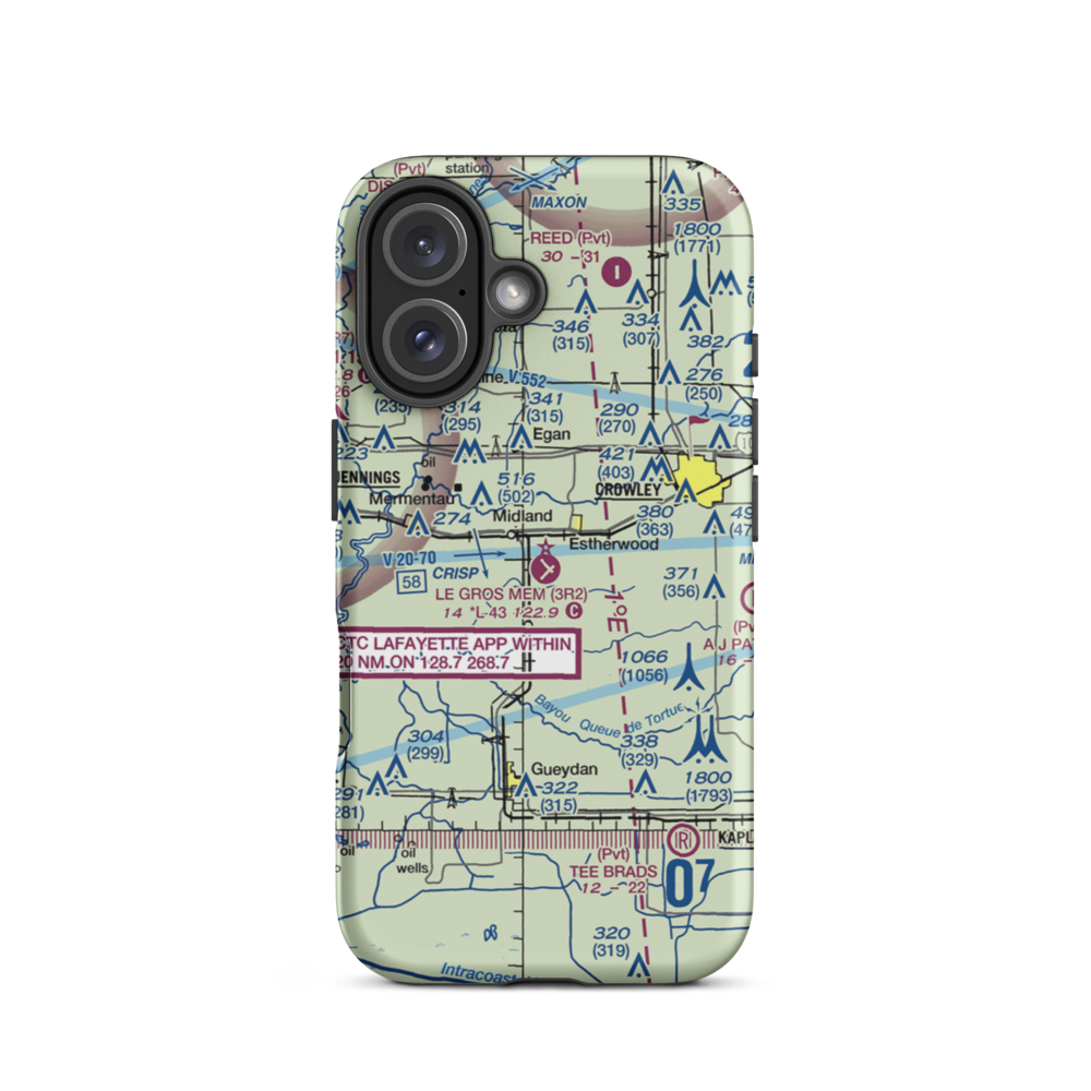 Le Gros Memorial Airport (3R2) VFR Sectional  Tough iPhone Case iPhone 16 model shown