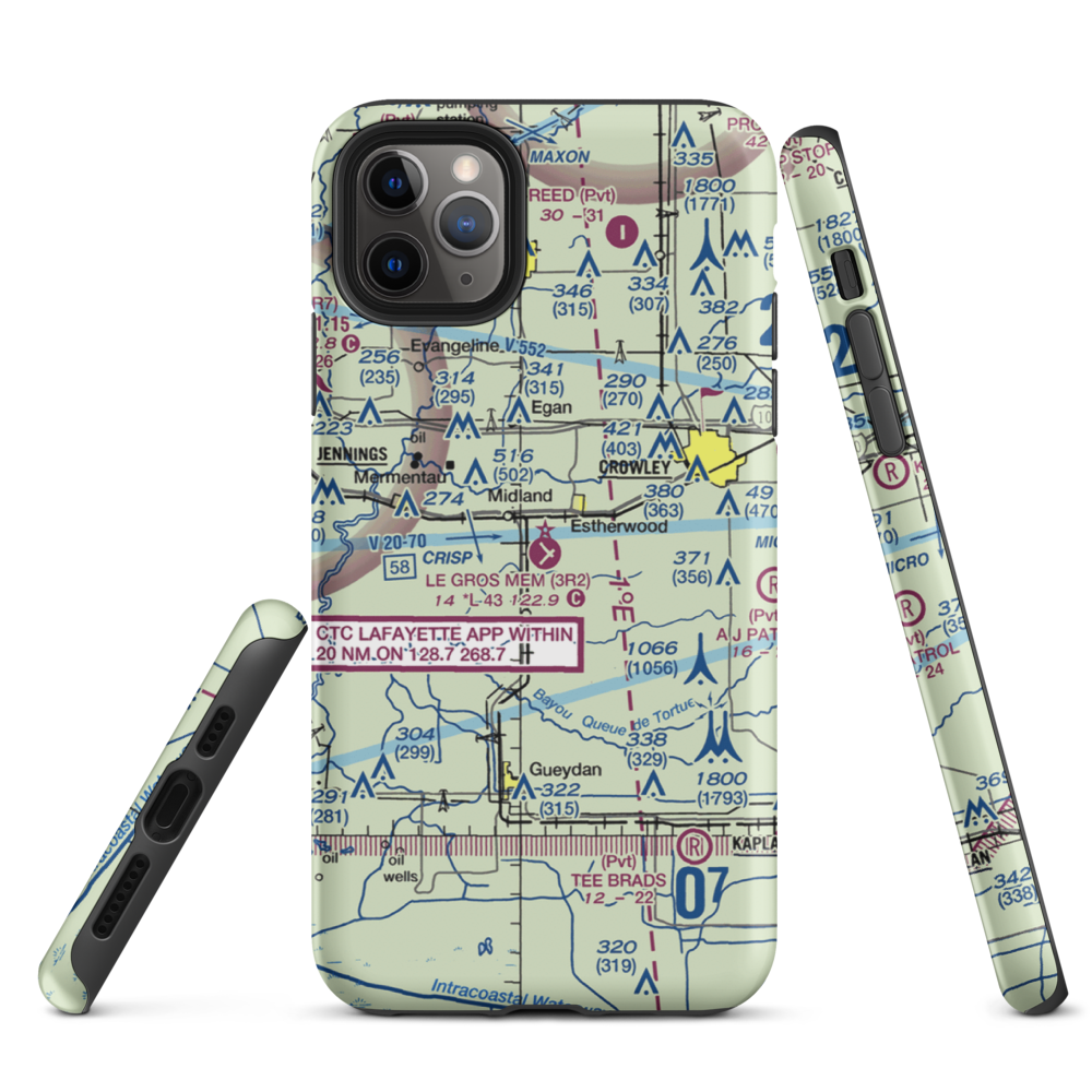 Le Gros Memorial Airport (3R2) VFR Sectional  Tough iPhone Case iPhone 11 Pro Max model shown