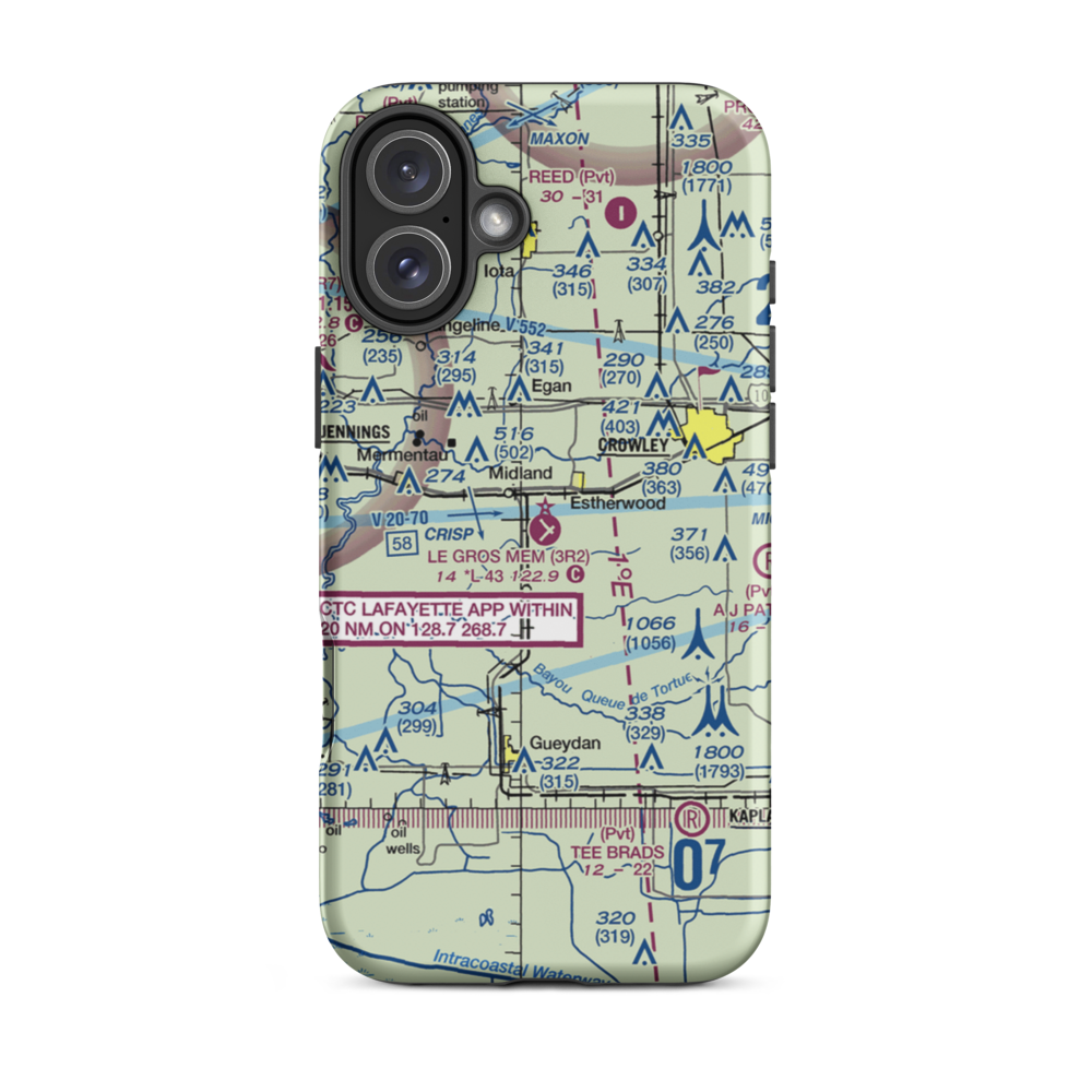 Le Gros Memorial Airport (3R2) VFR Sectional  Tough iPhone Case iPhone 16 Plus model shown