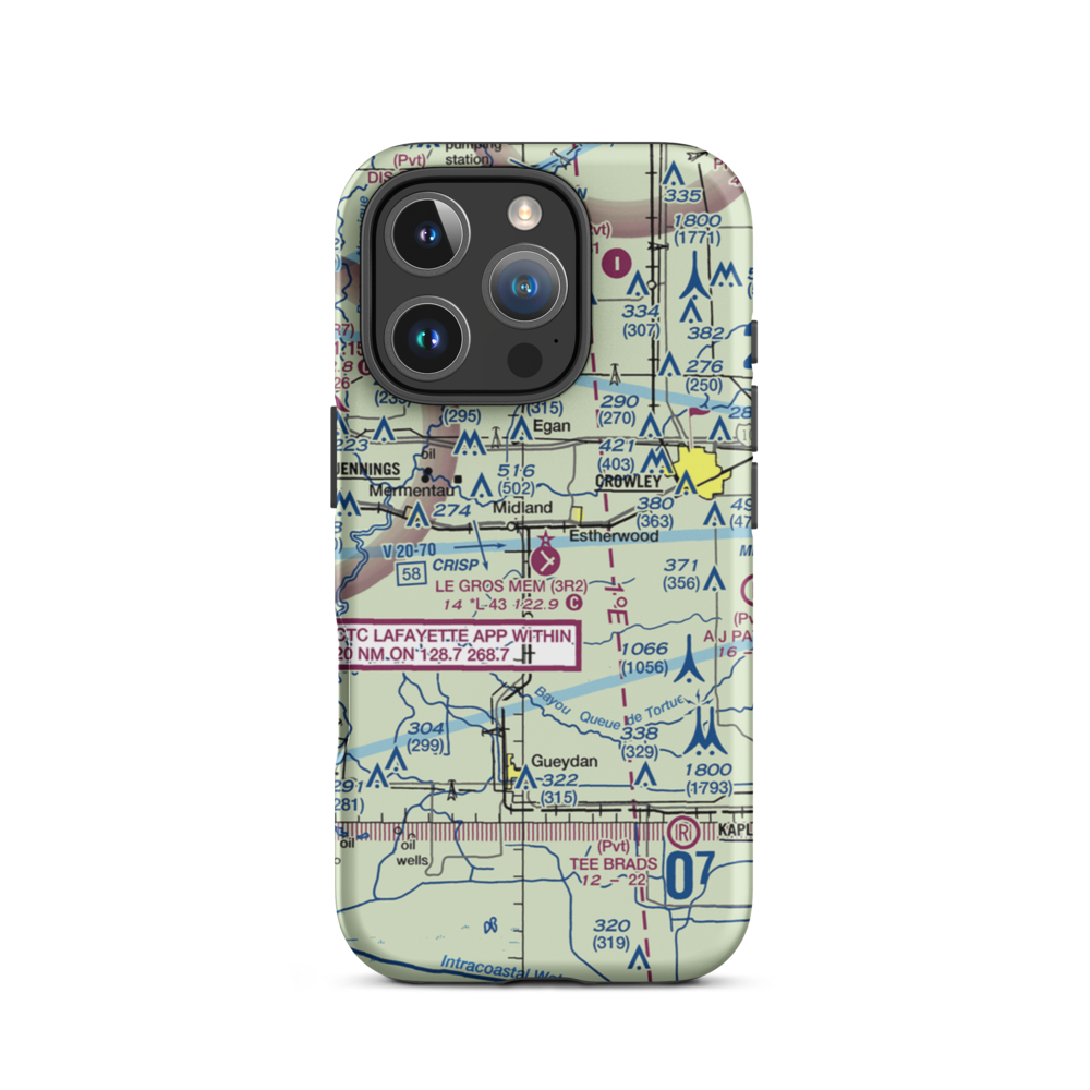 Le Gros Memorial Airport (3R2) VFR Sectional  Tough iPhone Case iPhone 16 Pro model shown