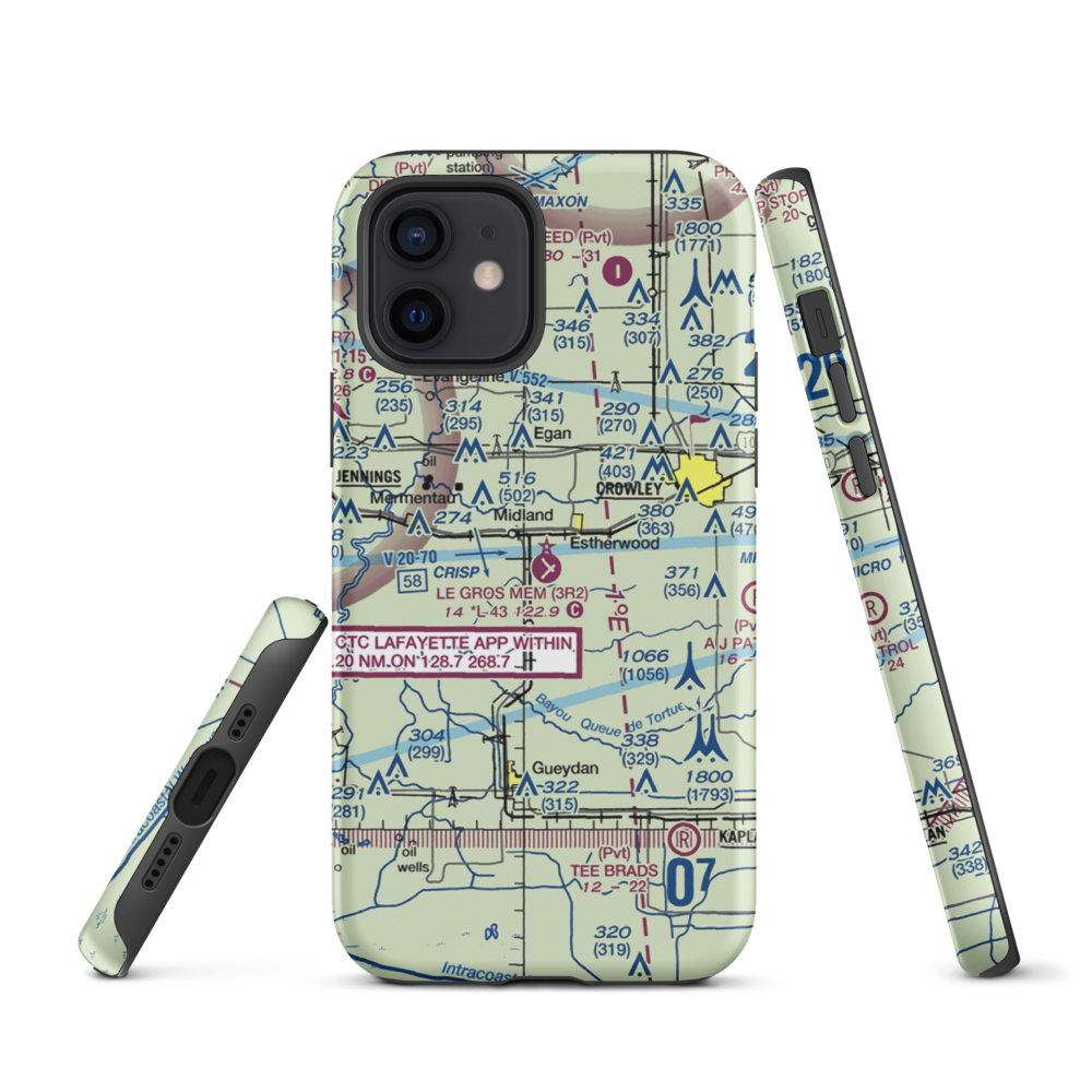 Le Gros Memorial Airport (3R2) VFR Sectional  Tough iPhone Case iPhone 12 model shown