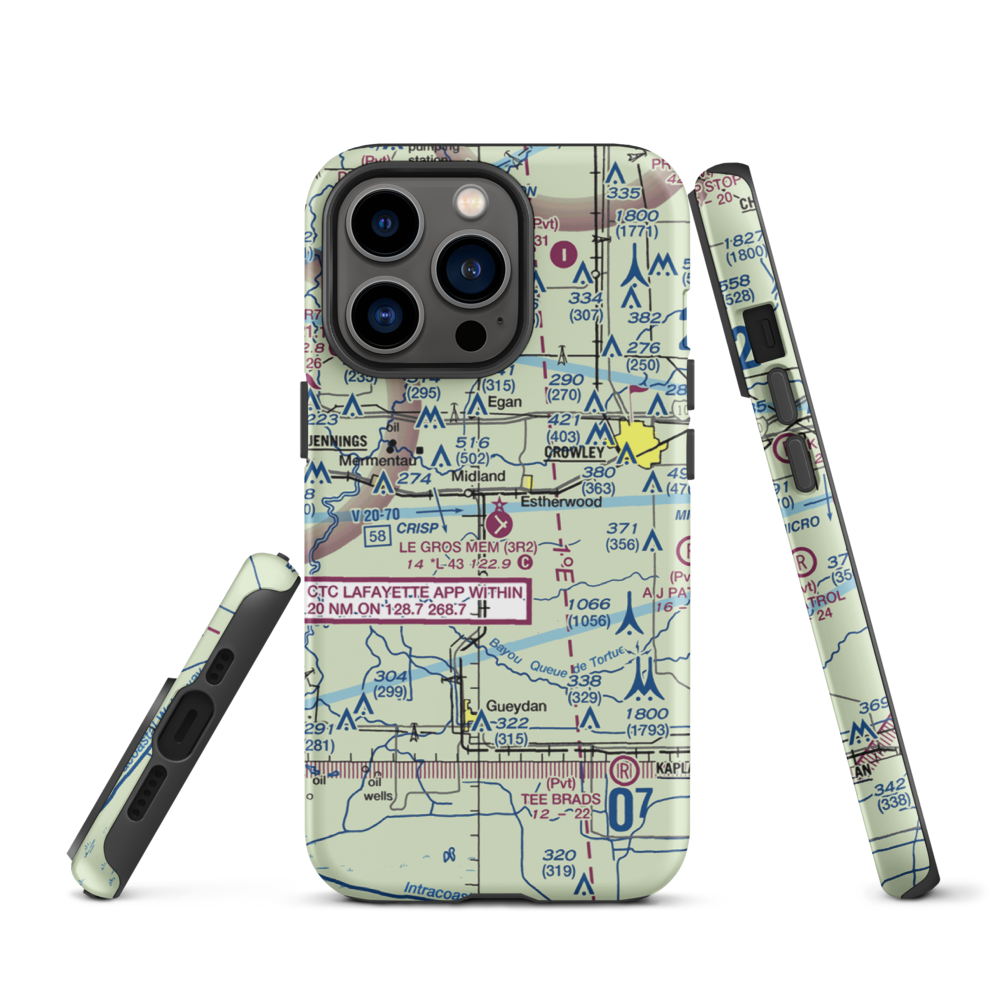 Le Gros Memorial Airport (3R2) VFR Sectional  Tough iPhone Case iPhone 13 Pro model shown