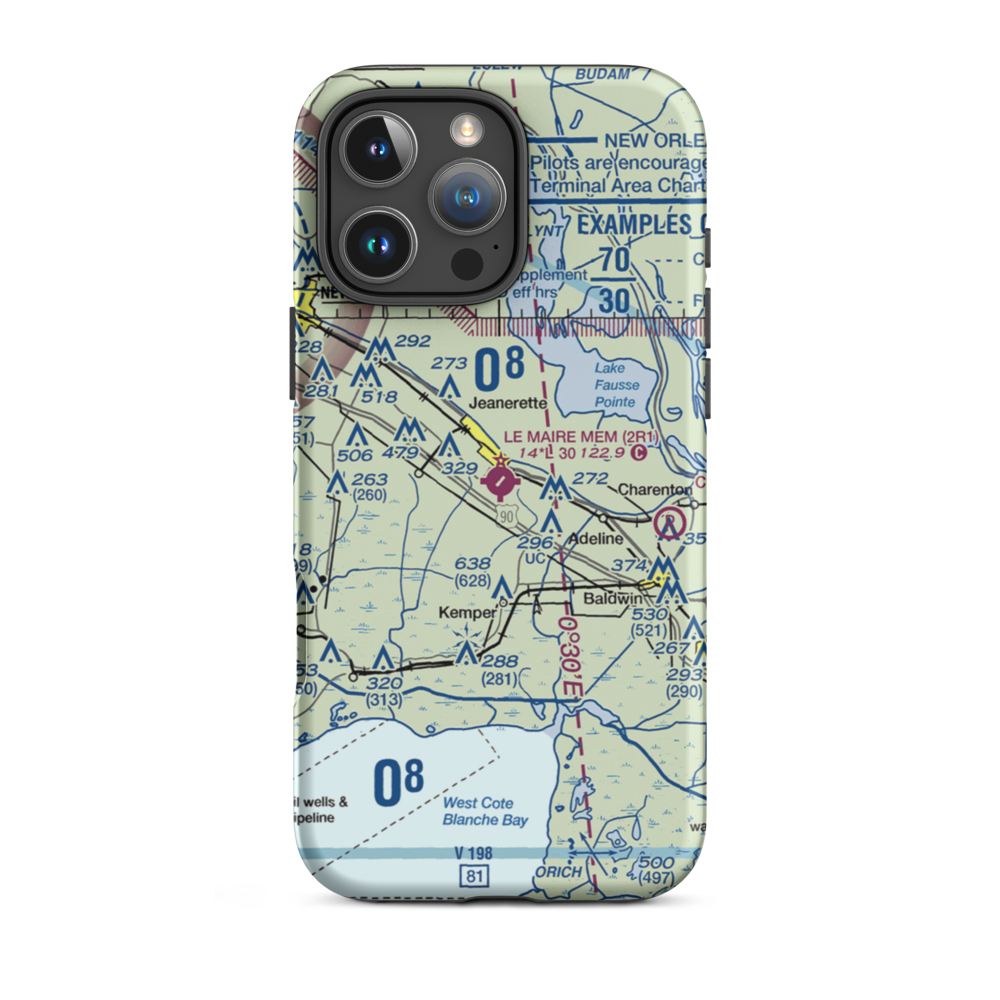 Le Maire Memorial Airport (2R1) VFR Sectional  Tough iPhone Case iPhone 16 Pro Max model shown