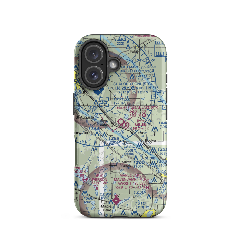 Leaders Clear Lake Airport (8Y6) VFR Sectional  Tough iPhone Case iPhone 16 model shown